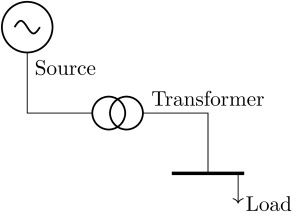 Line diagram of one transformer and one consumer